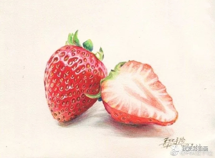 彩铅手绘(草莓)-堆糖,美好生活研究所