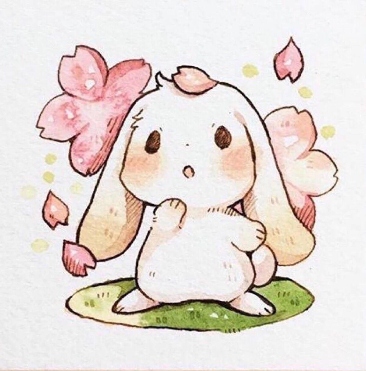 兔子 可爱 头像 樱花