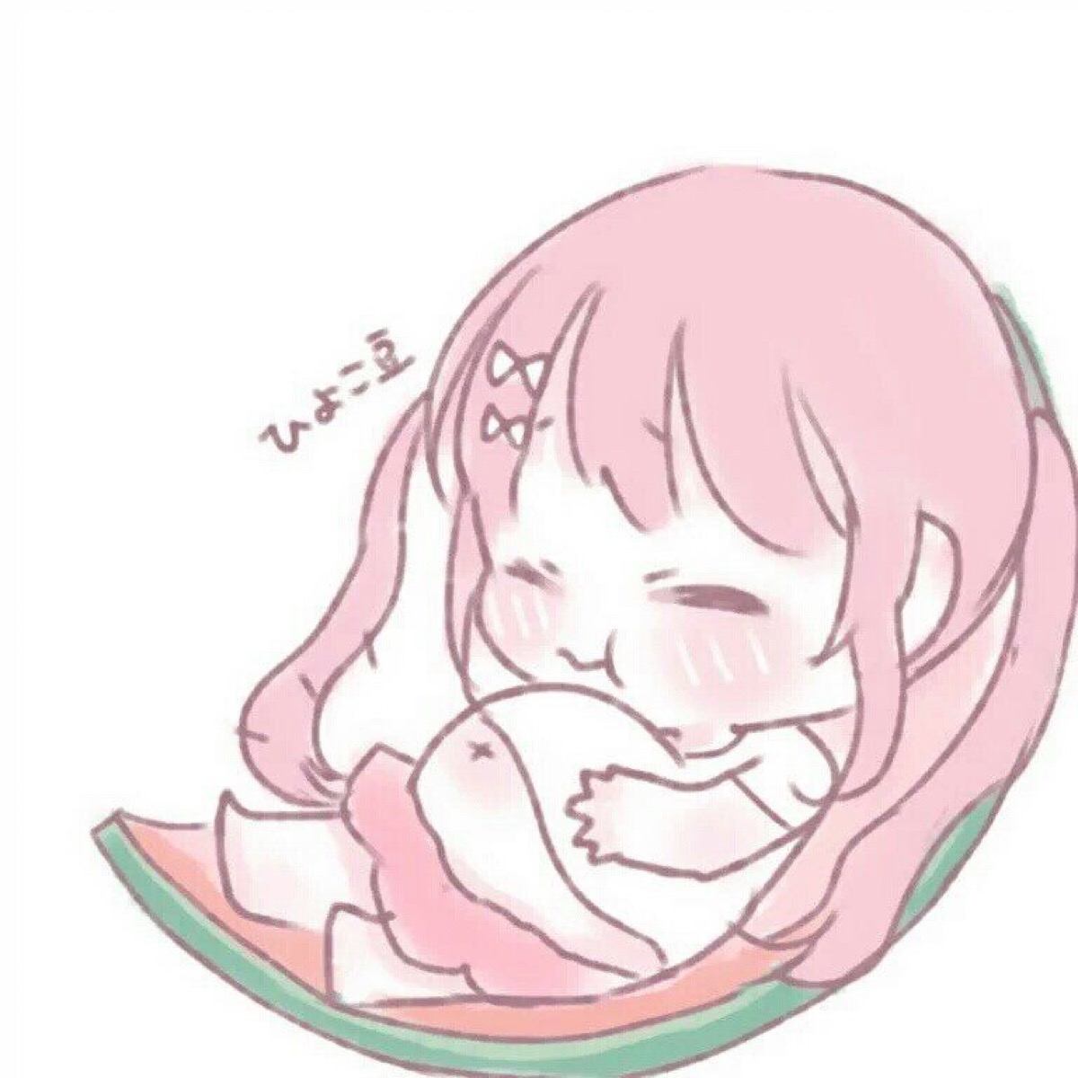 二次元 超可爱团头系列 西瓜 少女 q萌