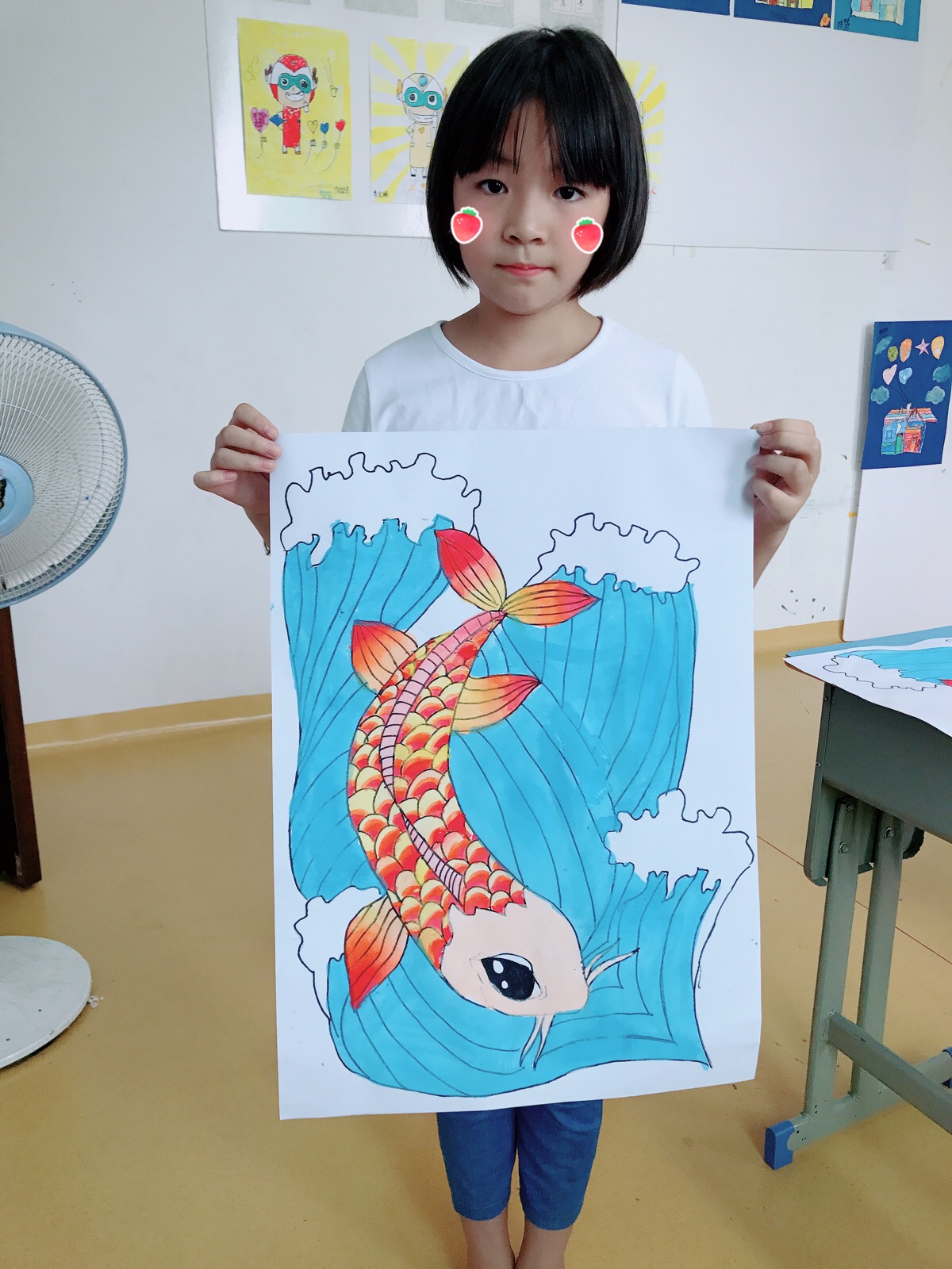 儿童画,鲤鱼