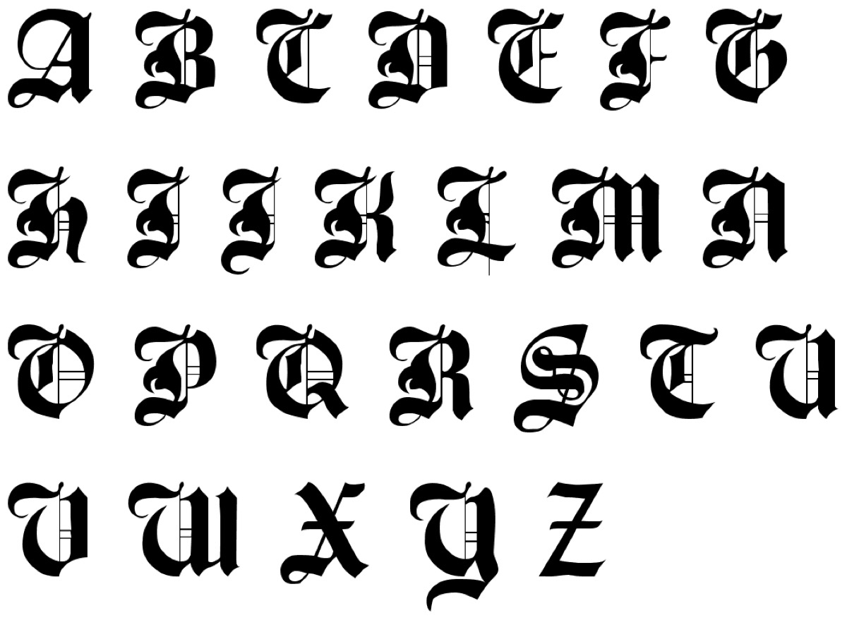 英文艺术字 哥特 字母