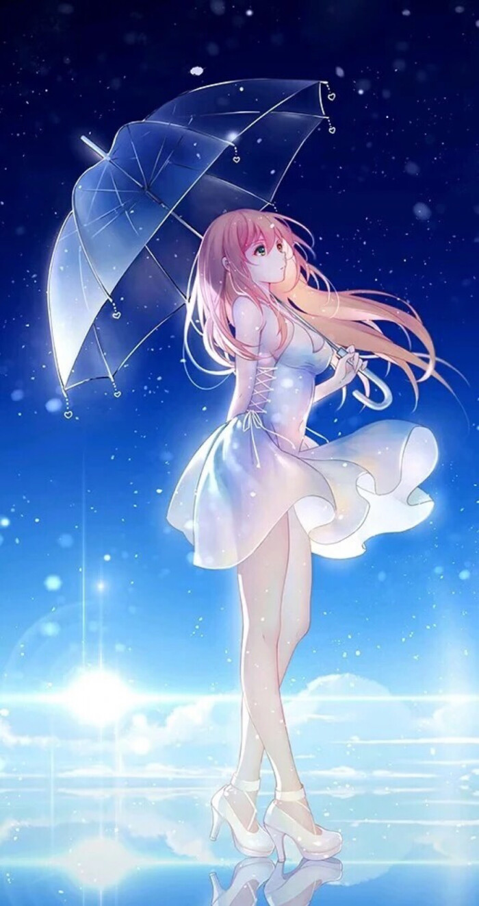 唯美 少女 动漫 下雨天