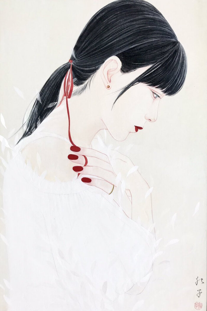 日本画家choji beniko人物插画作品