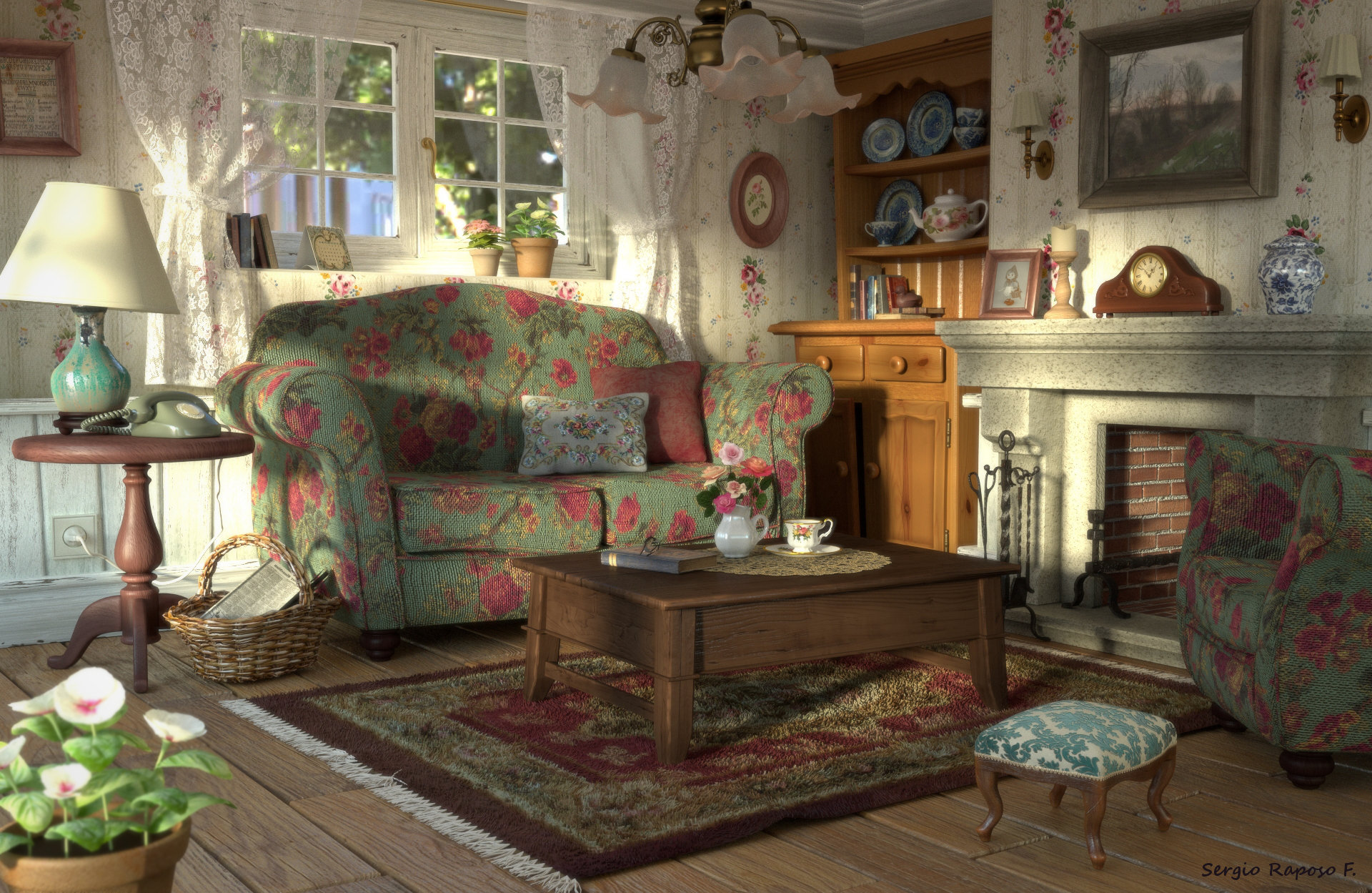 vintage living room