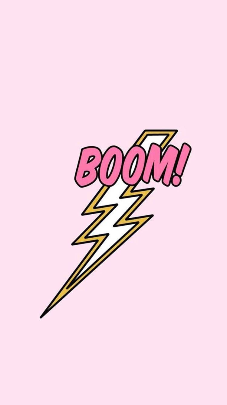 韩版壁纸,闪电粉色的boom 壁纸