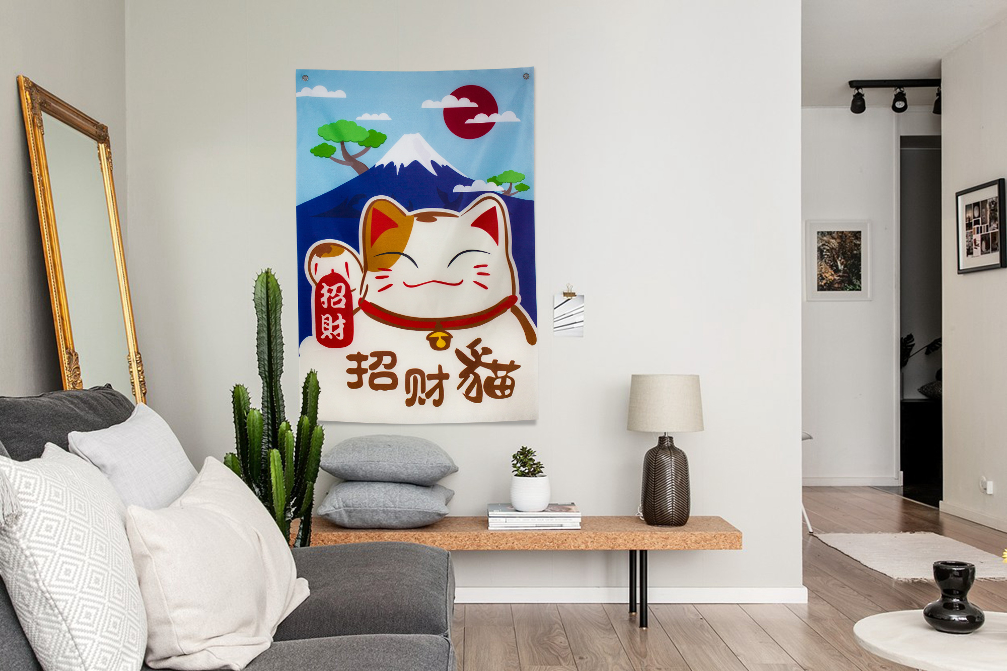 背景墙挂布客厅招财猫装饰画玄价格质量 哪个牌子比较