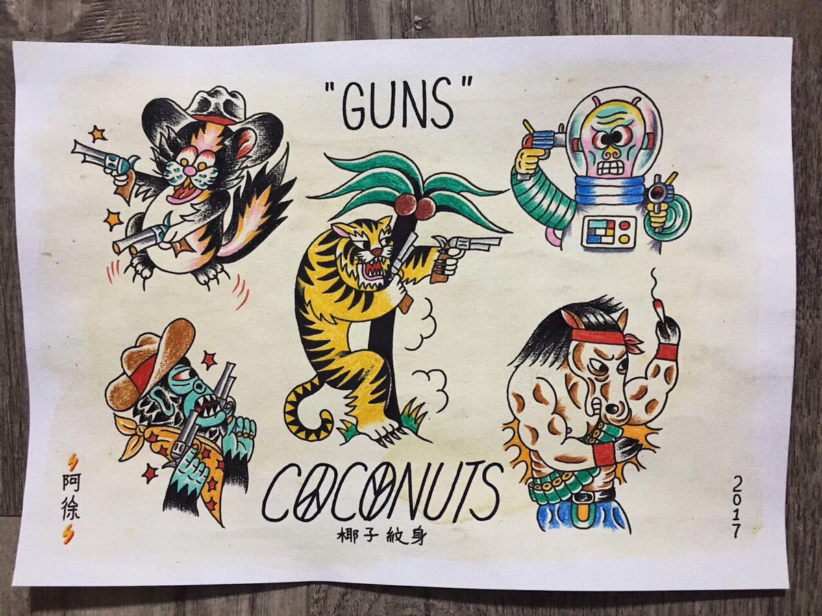 coconuts tattoo 北京首家old school 纹身工作室 原创old school