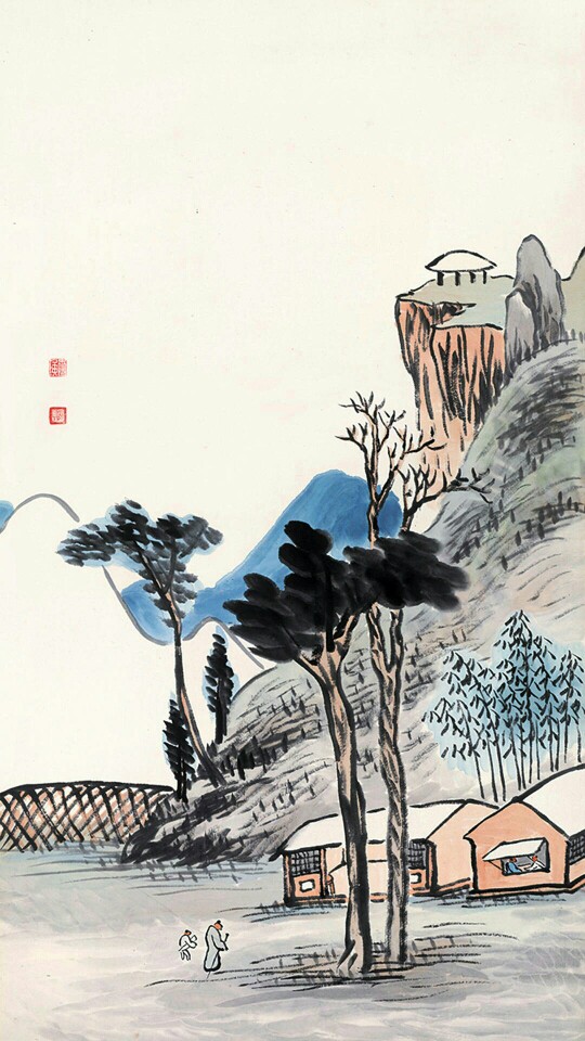 齐白石《山水》壁纸