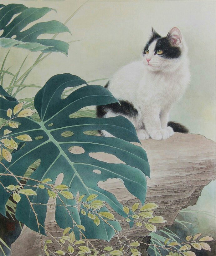 邢诚爱工笔画~猫