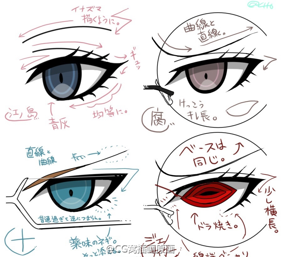 绘画参考动漫眼睛绘制