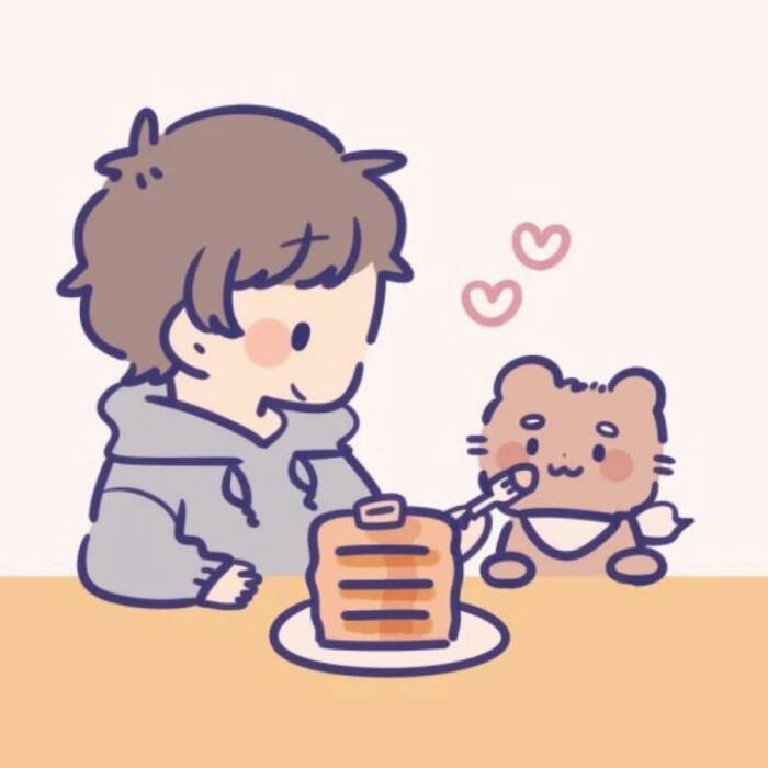 快看动漫情侣男生头像描述 : (男神用食物喂猫)〖高清〗〖原图〗〖