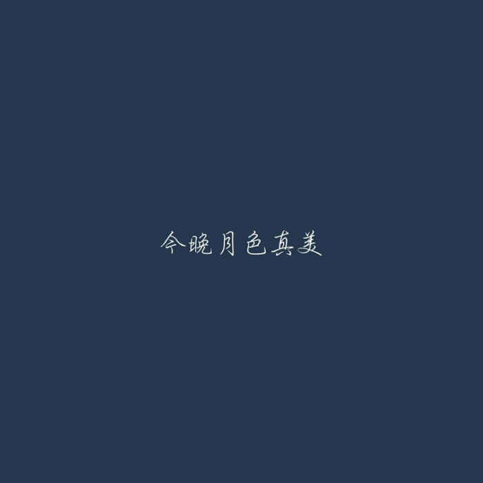 今晚月色很美