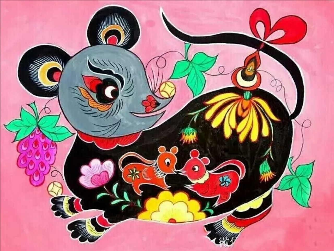 水彩画版十二生肖——鼠