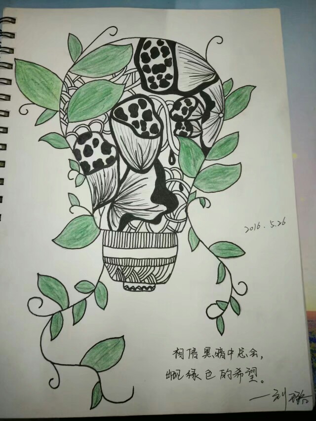 彩铅与线描的结合