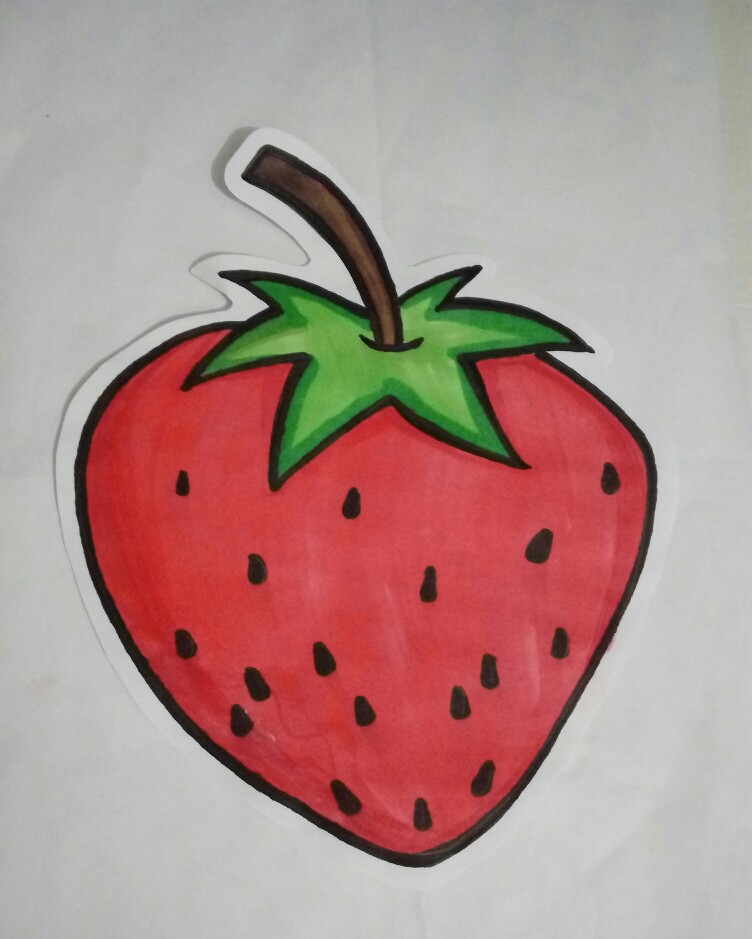 水果简笔画# 草莓
