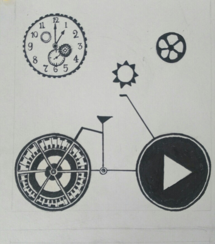 平面造型基础作业,题目自行车