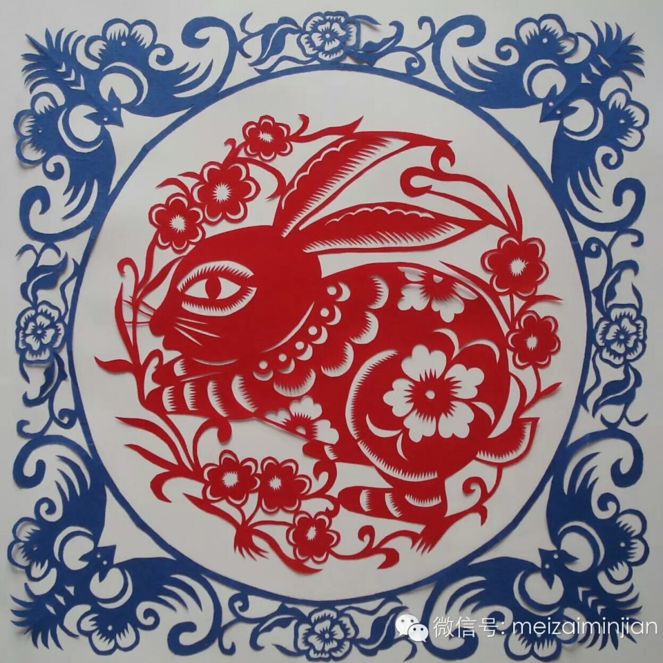 传统文化之十二生肖剪纸——卯兔