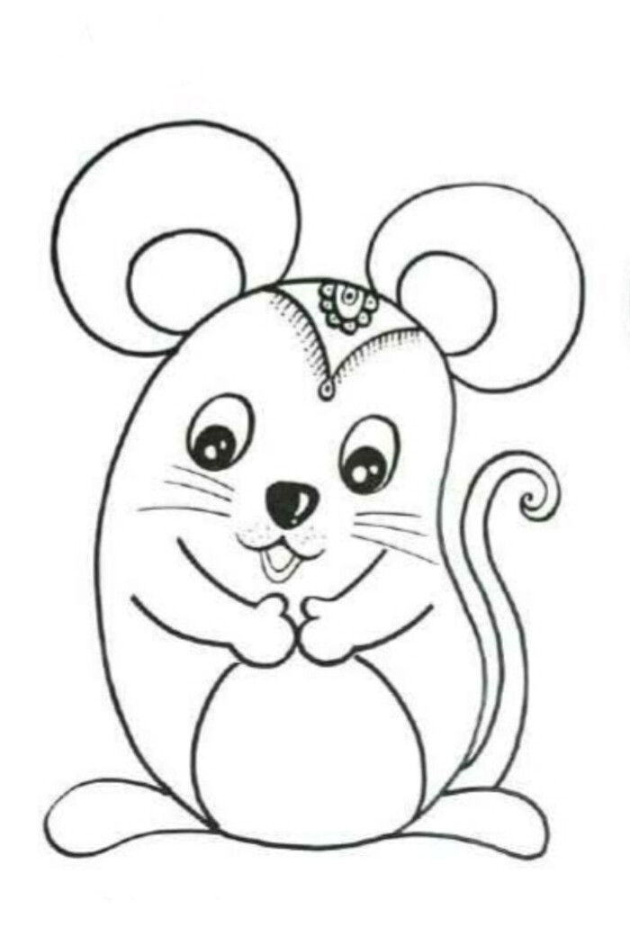 卡通版十二生肖简笔画——鼠