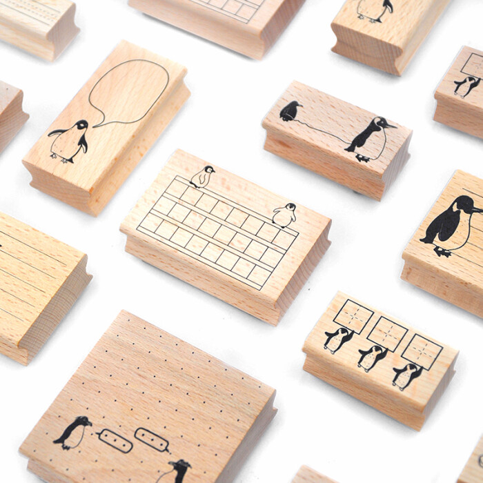 物历小印丨一大群企鹅 木质印章 手帐工具 果壳