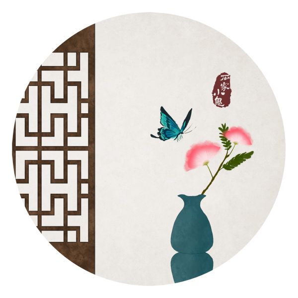 国画 禅意 二十四节气 蝴蝶 合欢花
