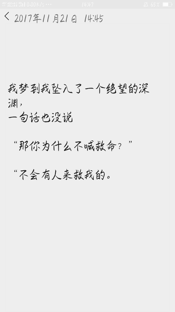 我梦到我坠入了一个绝望的深渊