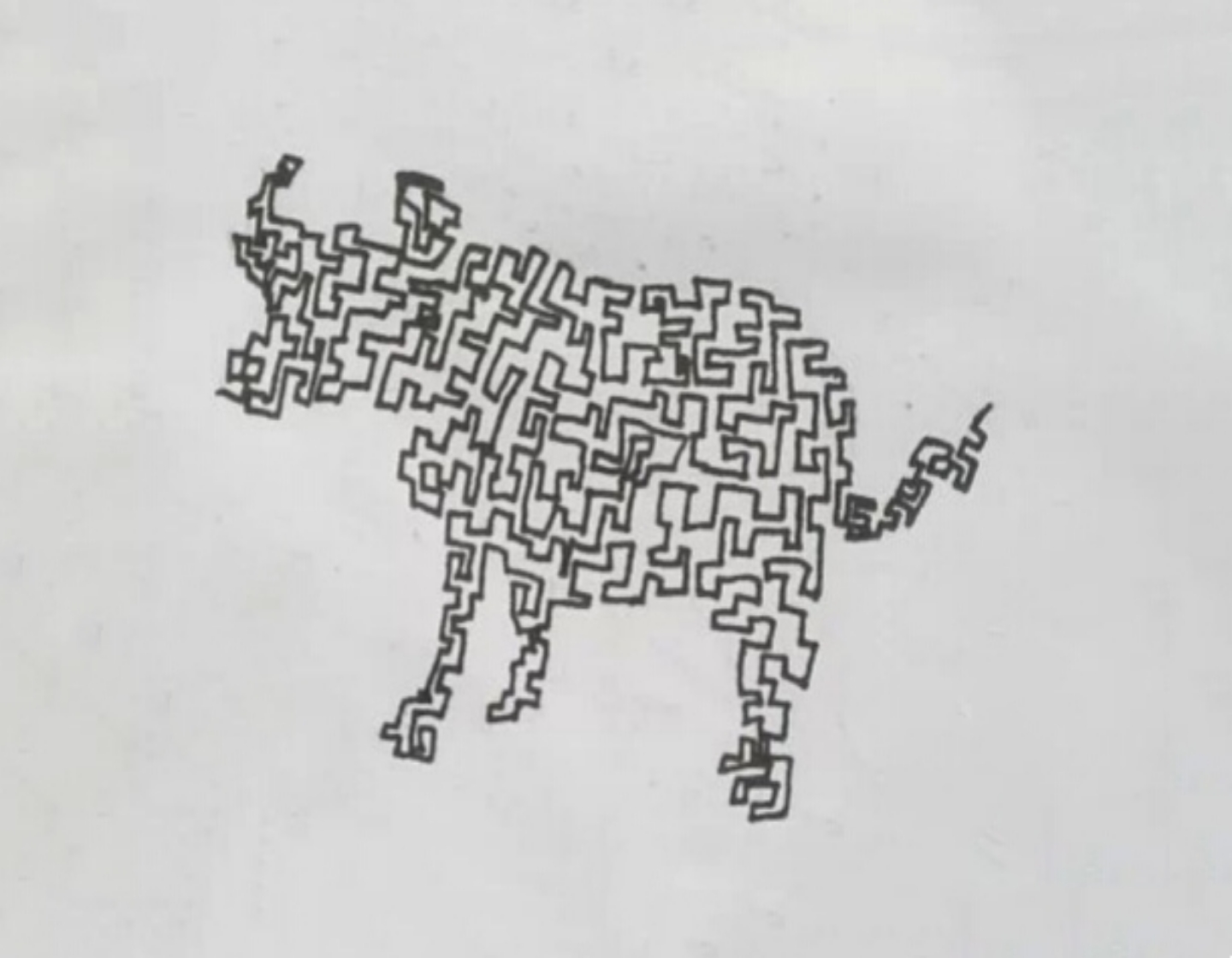十二生肖一笔画——牛