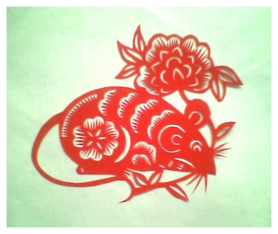 十二生肖剪纸作品——鼠