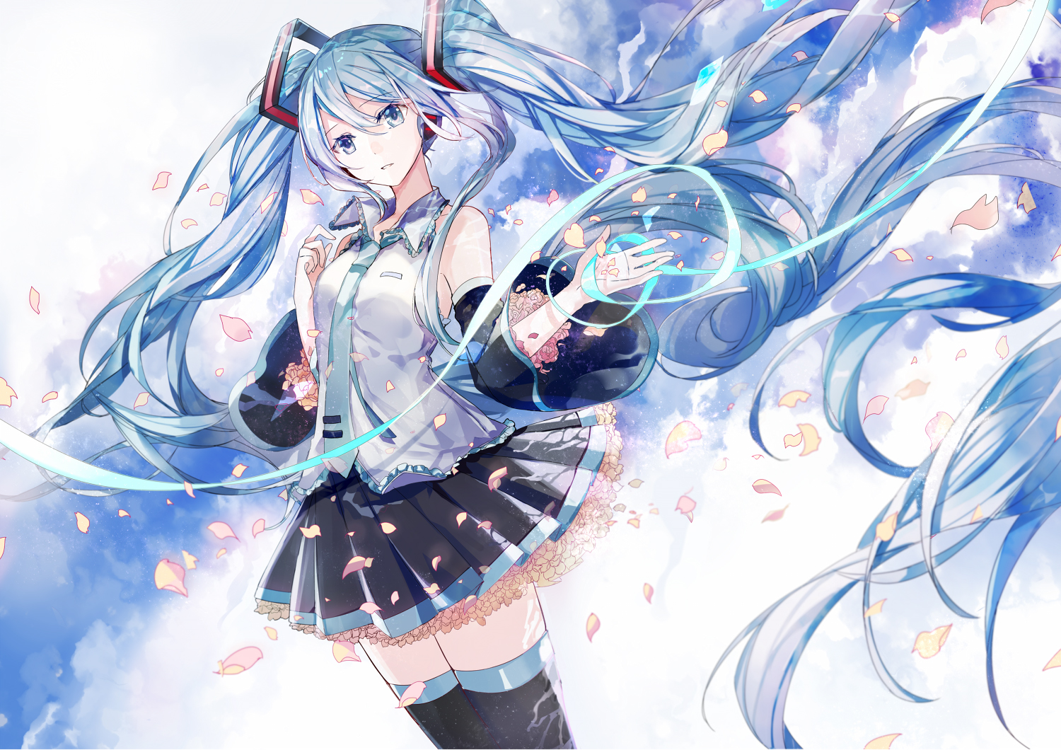 初音未来 绘师:豆の素(pixiv id=3402936) 本作品pixiv id=66085161