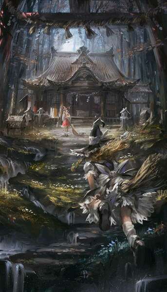 花 精灵 油画 色彩 水彩 手绘 绘画 素描 动漫 可爱 素色 古风 风景画