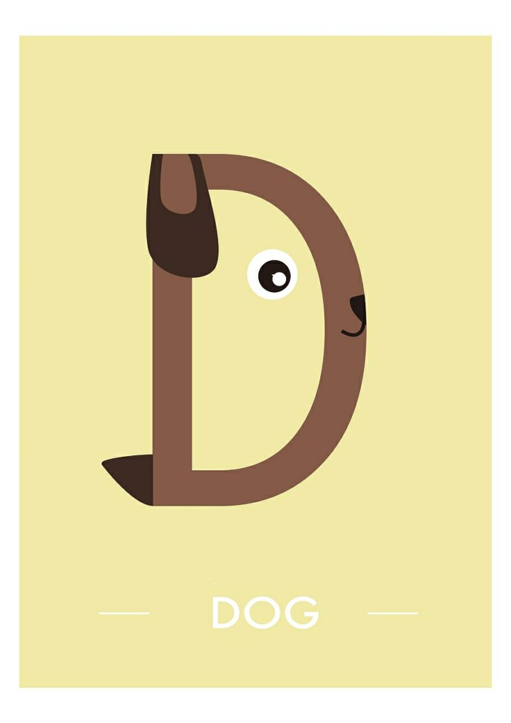 十二生肖字母创意海报——狗