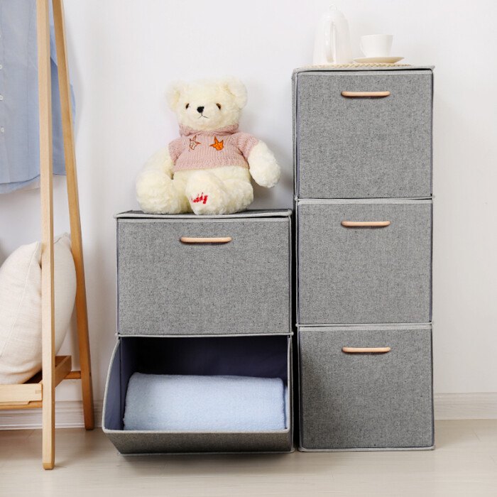 天纵储物箱收纳箱布艺收纳盒 整理箱 衣服大号