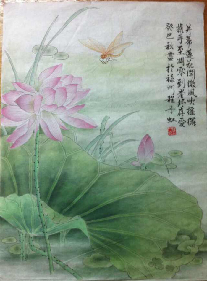 并蒂莲(工笔画)