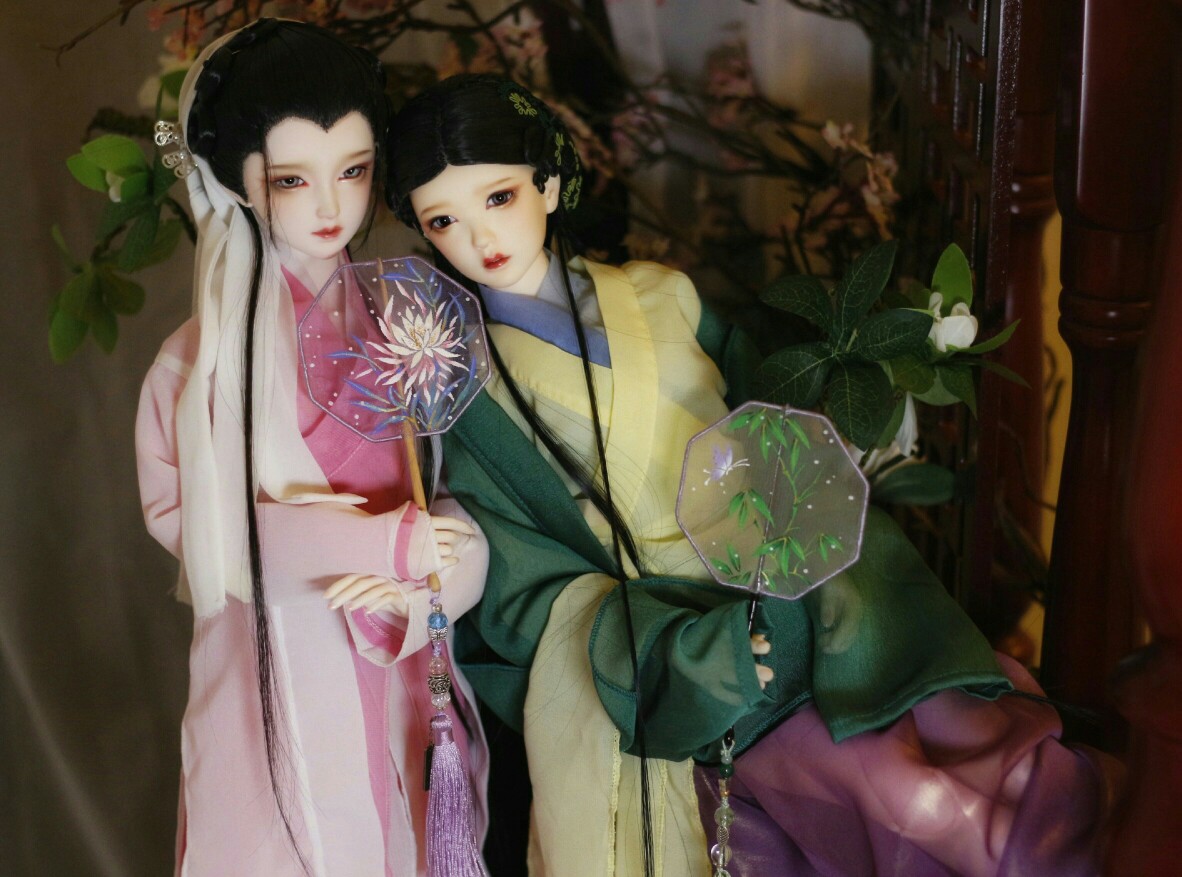 白素贞×小青〕sd娃娃 bjd 玩具 人偶 壁纸 萌物 古风精致美人