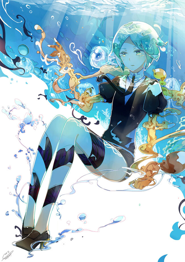 [宝石之国 phosphophyllite磷叶石 法斯(via p站id=1444298)