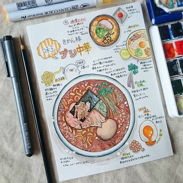 美食插画手帐