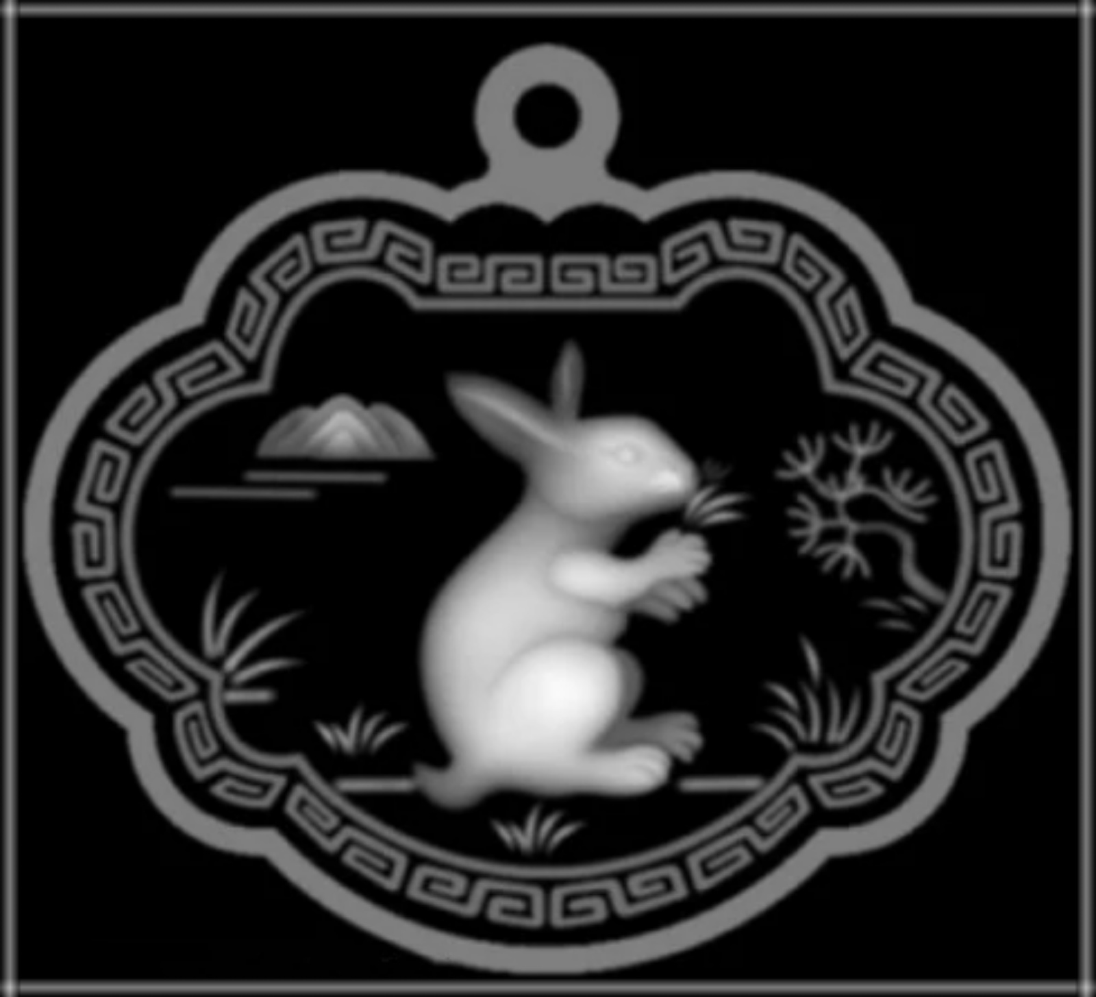 十二生肖银锁——卯兔