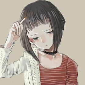 头像 短发 烟