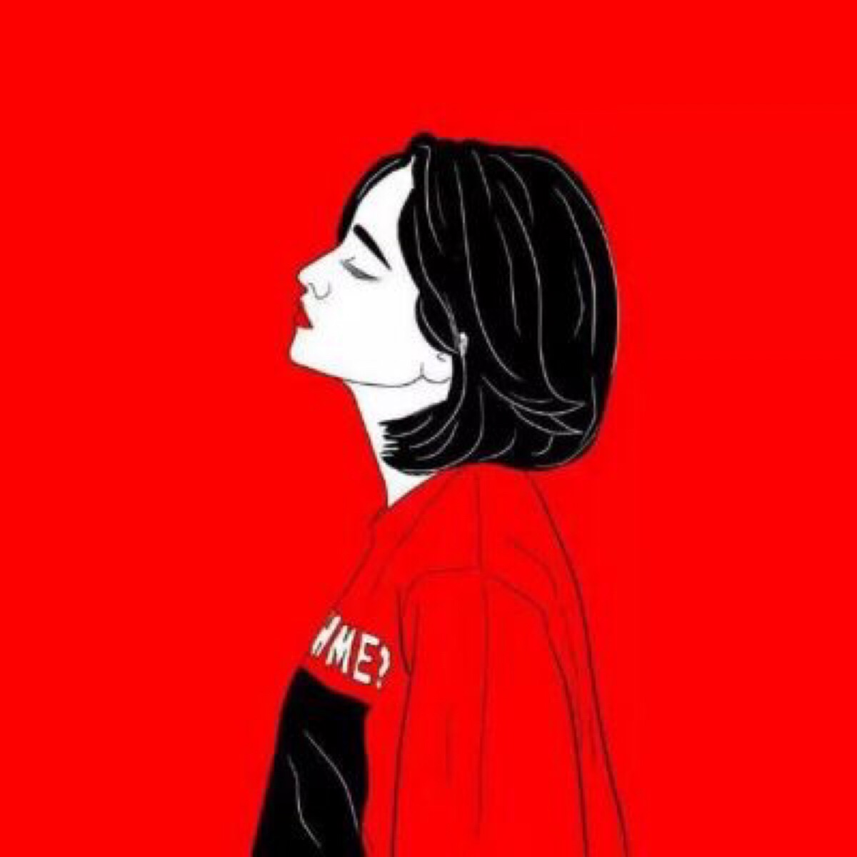 手绘头像女