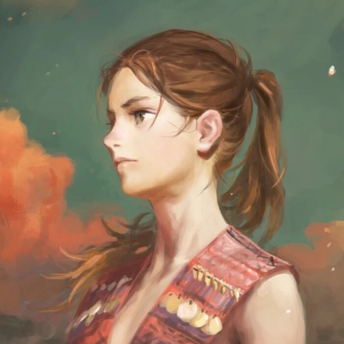 手绘头像女厚涂cg