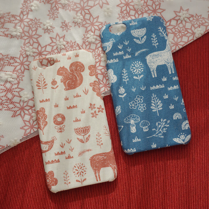 森林圣诞元旦新年动物布艺手机壳苹果iphone6