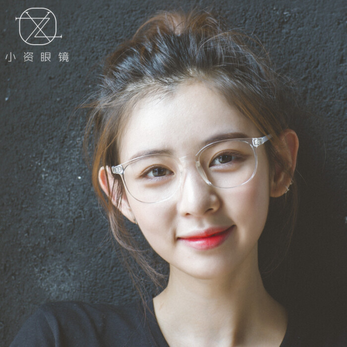 透明眼镜女圆脸个性潮2017 方形眼镜框黑框女韩版 复古文艺小清新