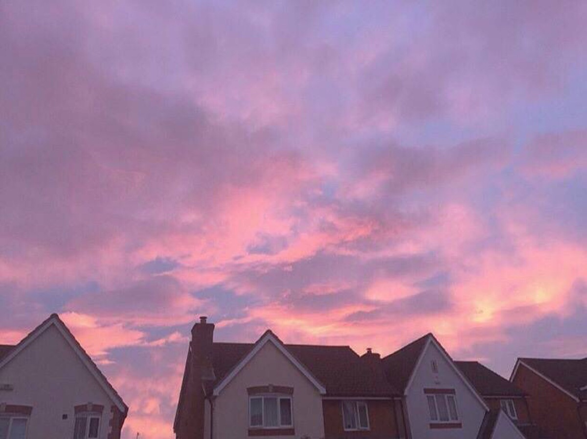 粉色 天空 少女心 背景图