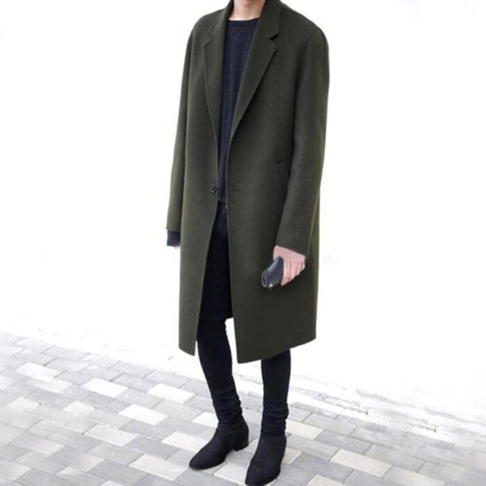 2017冬季韩版双面羊绒大衣男士加厚中长款军