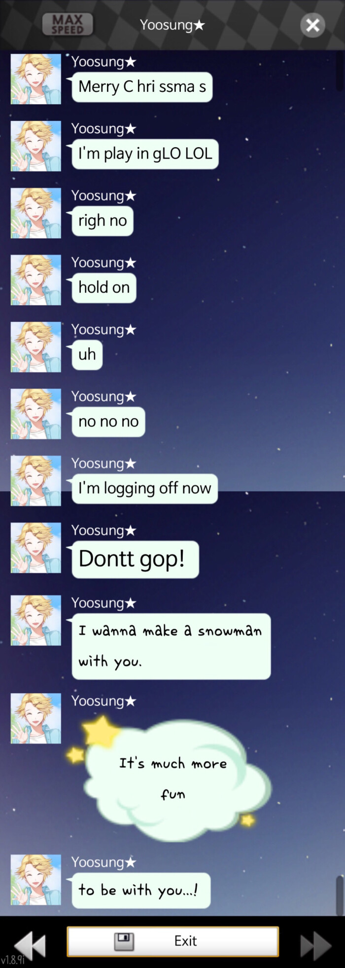 mysticmessenger# christmasgreeting yoosung