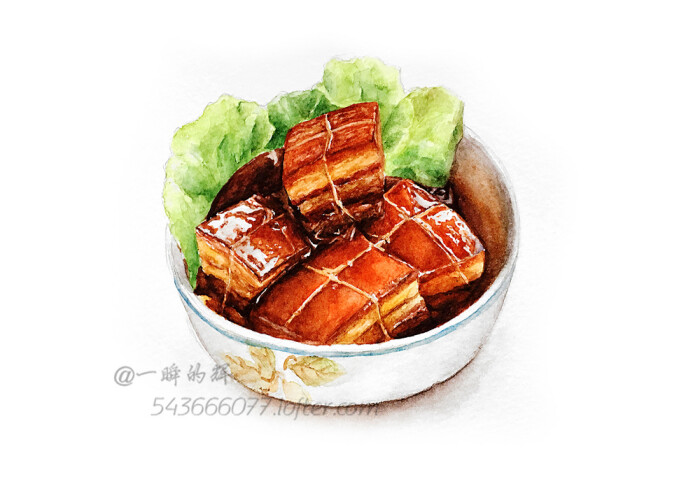 【美食手绘】东坡肉 作者:一瞬的辉