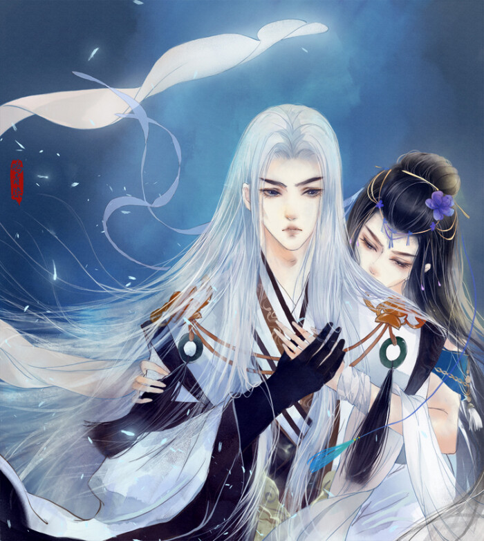 天涯明月刀ol# 明月心×公子羽 # 绘师:鸦青染