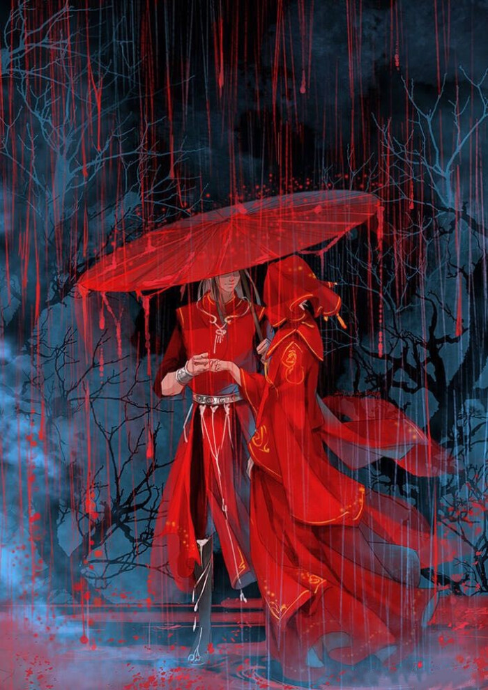 天官赐福 花怜 无水印 手机壁纸 插画微博作者:台风君已经弃治了