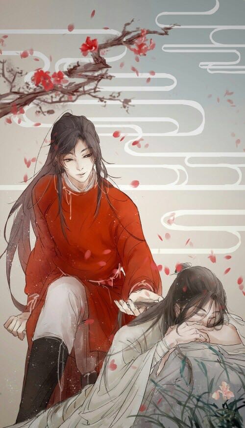 天官赐福 花怜 无水印 手机壁纸 插画微博作者:蓝色洒荡