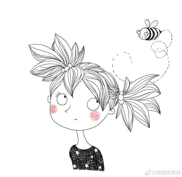 手绘作品#(作者:德德简笔画 ) ～请勿商用～感谢分享～ 侵权删