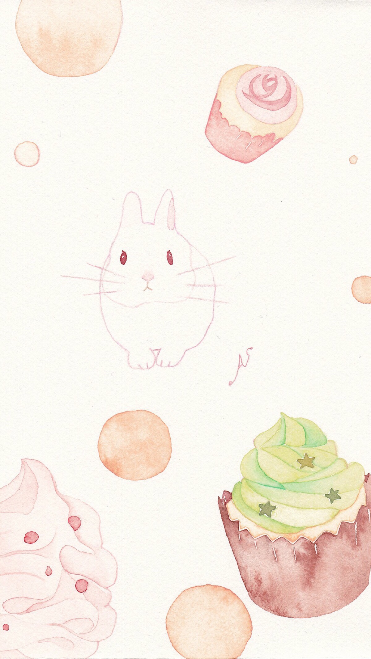 卡通可爱平铺粉色兔子 壁纸及聊天背景